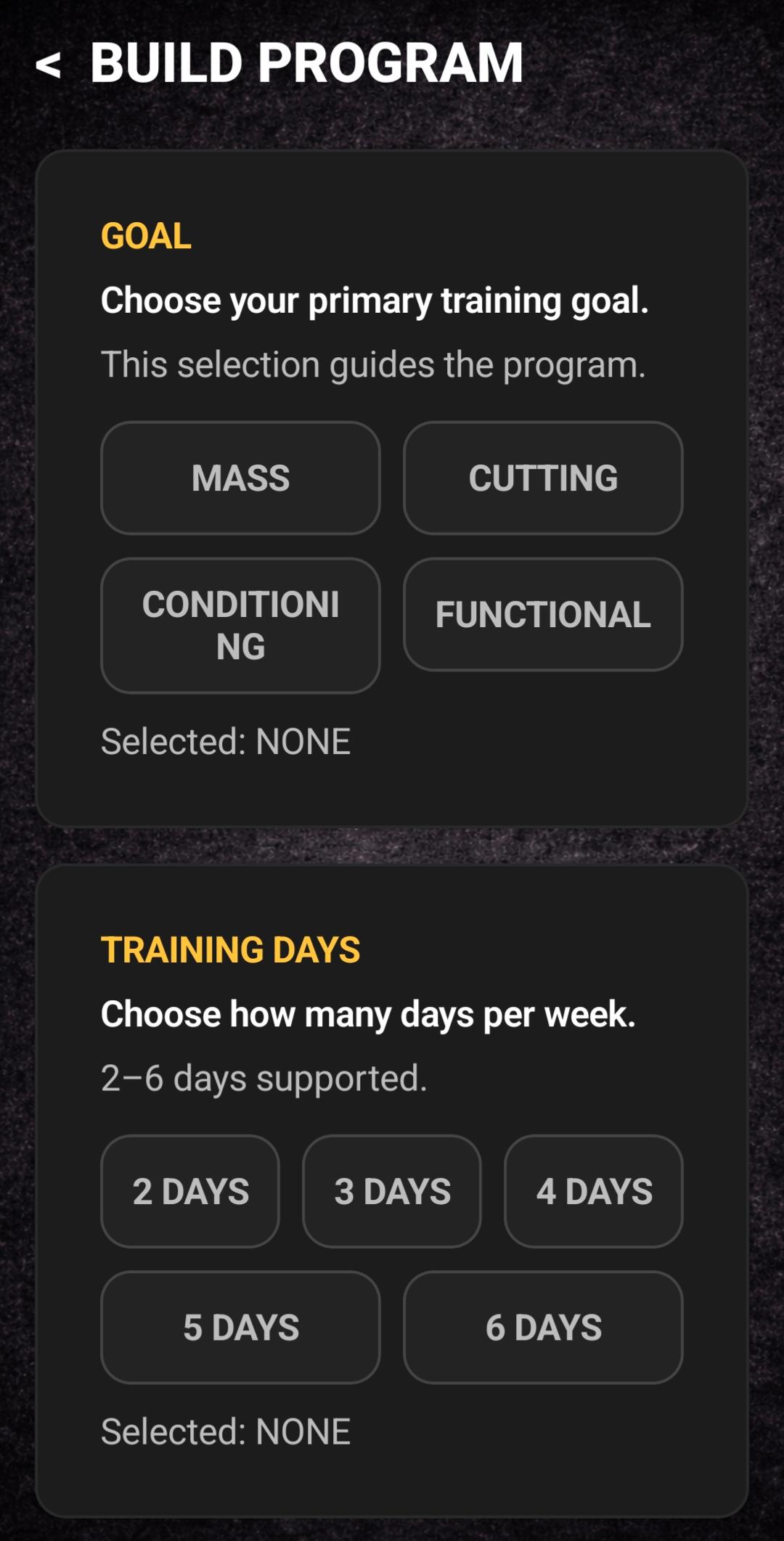 Program generator screen