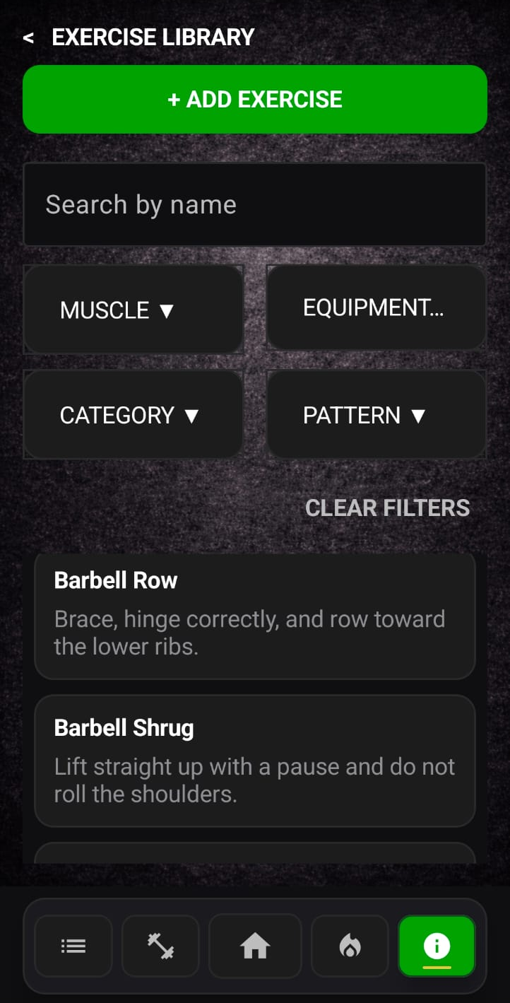 Exercise library